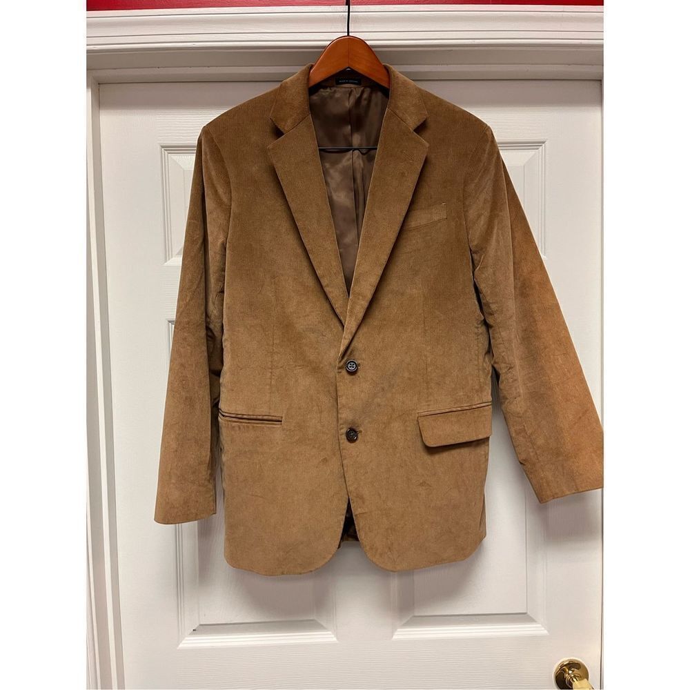 Stafford Brown Corduroy Regular Fit Elbow Patch Professors Jacket sz 42R EUC